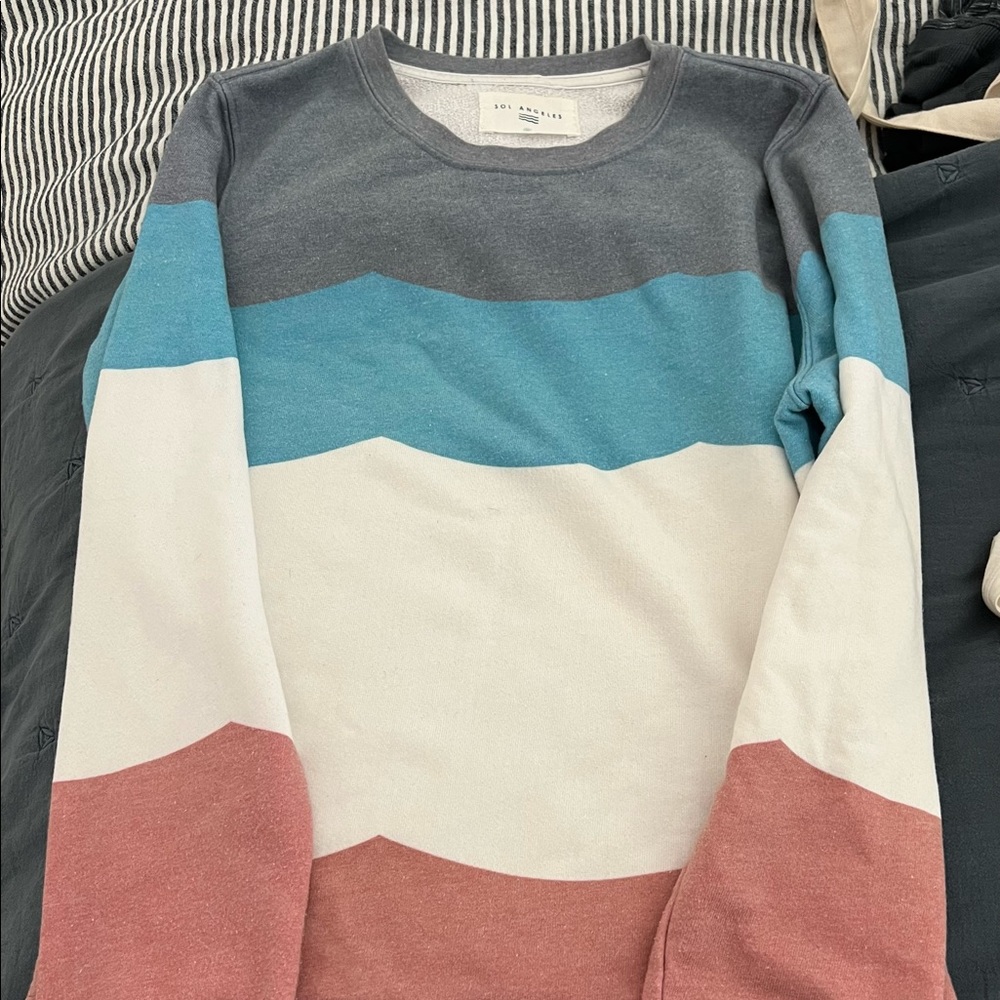 Sol Angeles Blue/Pink/White Sweatshirt, Medium, Like New